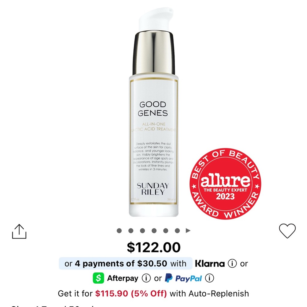 Sunday Riley Good Genes Lactic Acid 1.7oz NEW